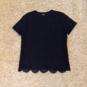Navy Ralph Lauren crew neck lace Tshirt